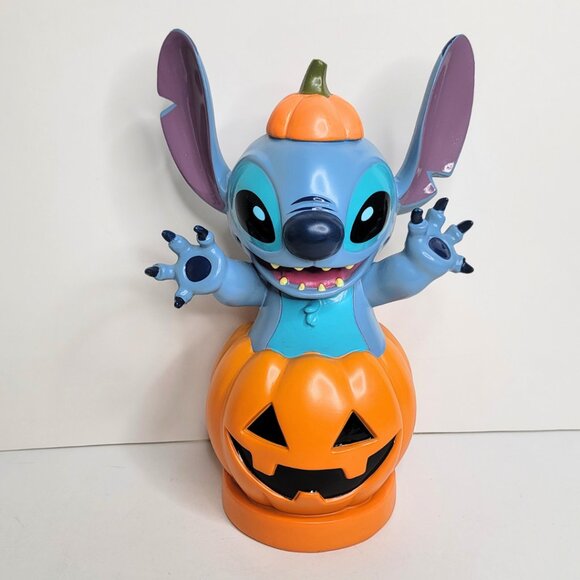 Stitch Pumpkin Jack-o-Lantern Halloween Figurine Disney Statue Holiday Decor NWT - Picture 2 of 8